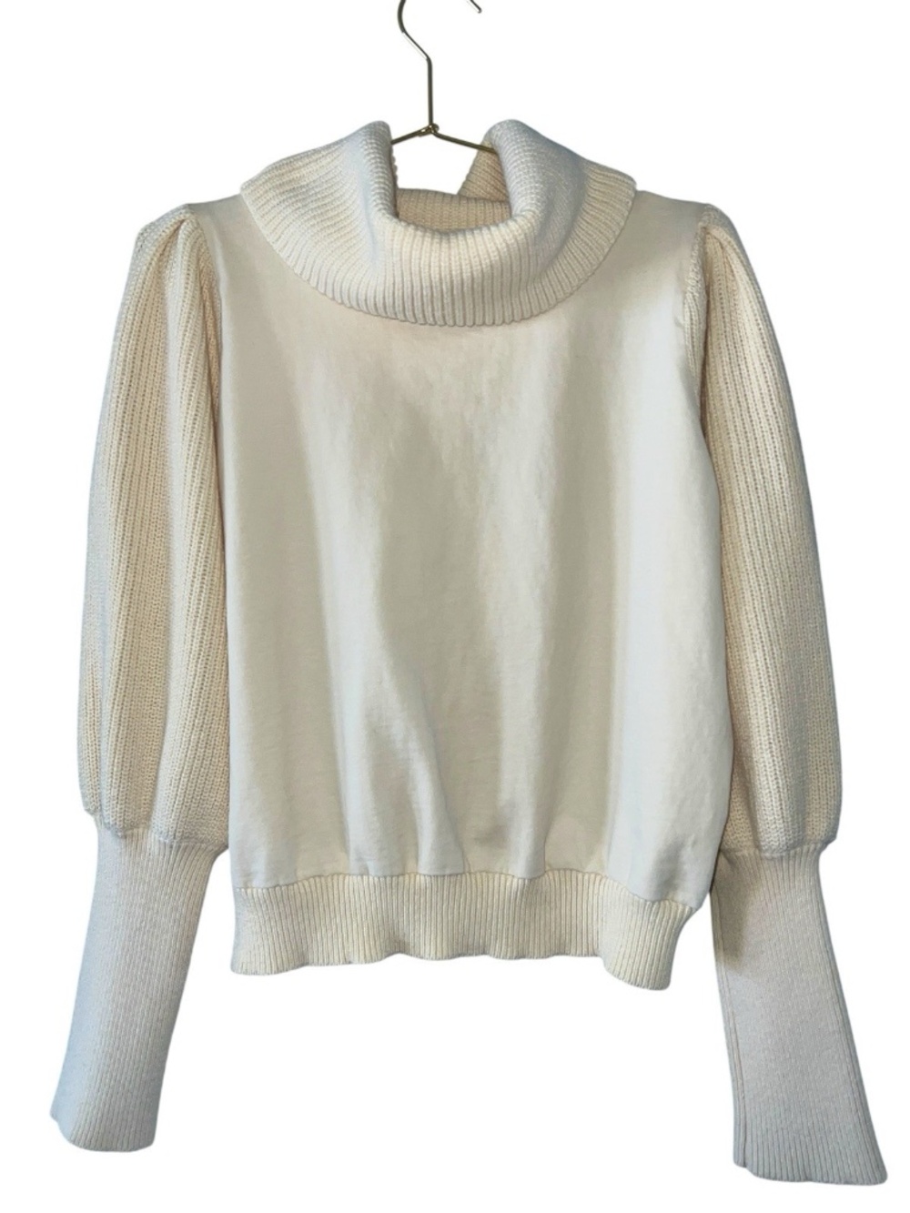 Anthropologie dolan Left Coast Cowl Neck Sweater Pale Yellow Women's Size Large